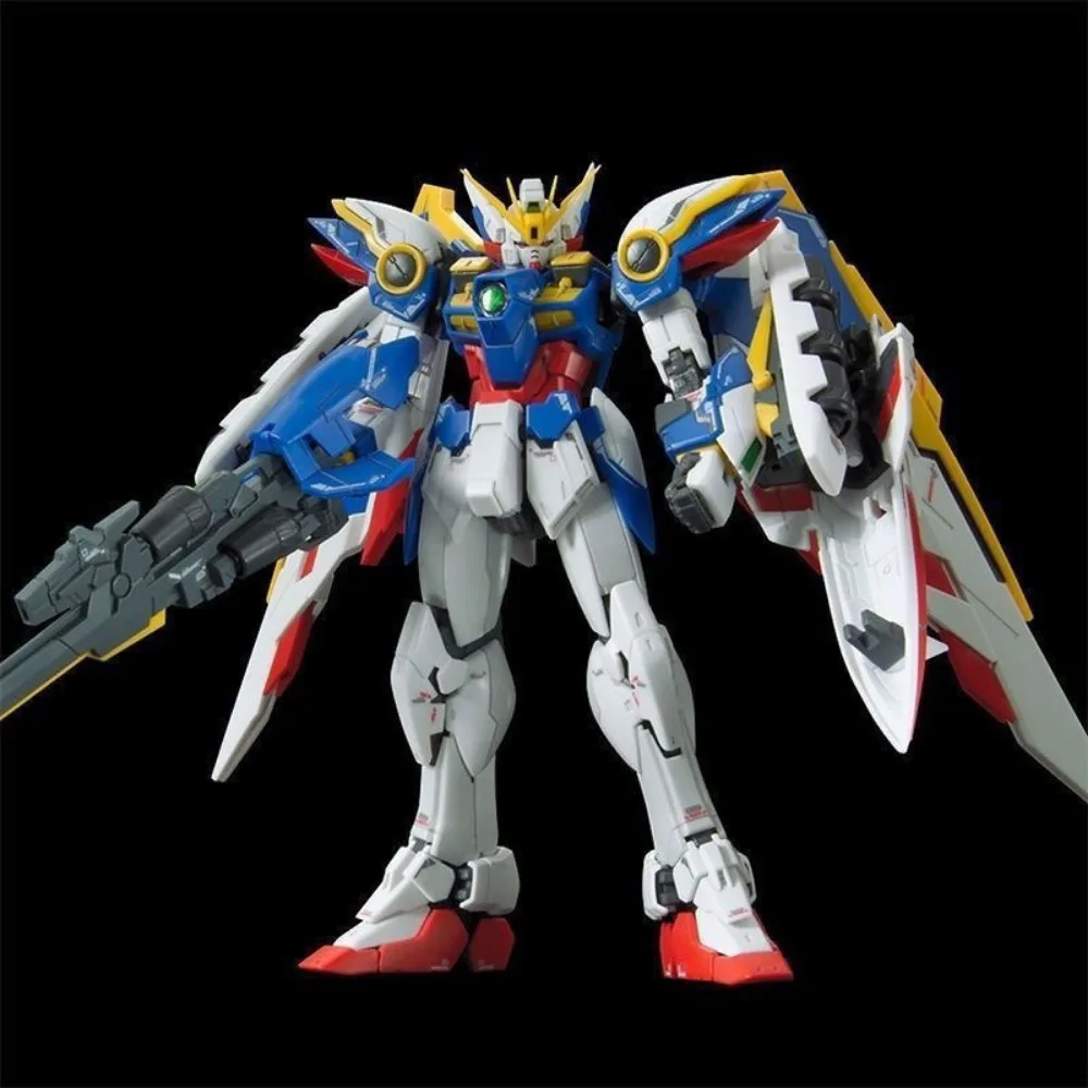 Bandai genuíno asa gundam ew rg anime figura de ação robô periferia colecionável montagem modelo brinquedos ornamentos presente crianças menino