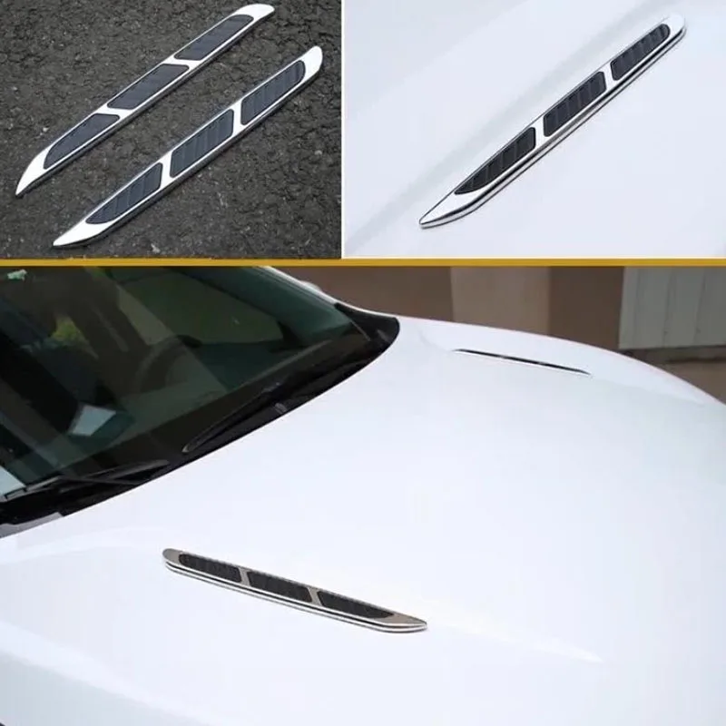 2Pcs/Set Car Chrome Side Emblem Decoration Trim Sticker Hood Inlet Stickers for Koleos for Kuga For Chevrolet Equinox for cruze