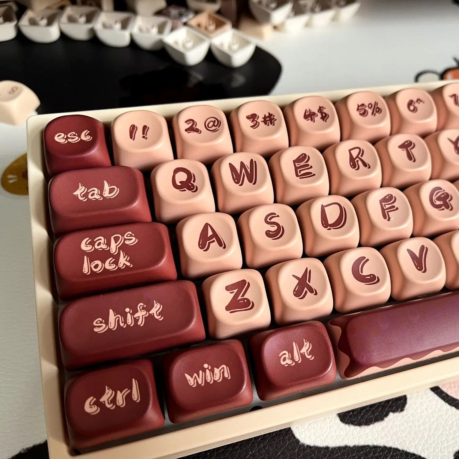 Chocolate Mechanical Keyboard Cap MOA Height pbt Keycap 68/75/84/87/98/100/Keycap