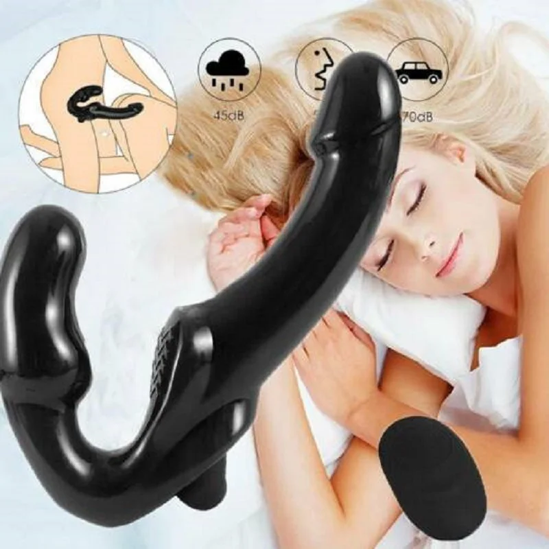 Strapless Strap-on G-spot Vibrator Double Ended Dildo Sex Lesbian Women Toys, Vibration Remote for Lesbian Anal Play Adult Toys