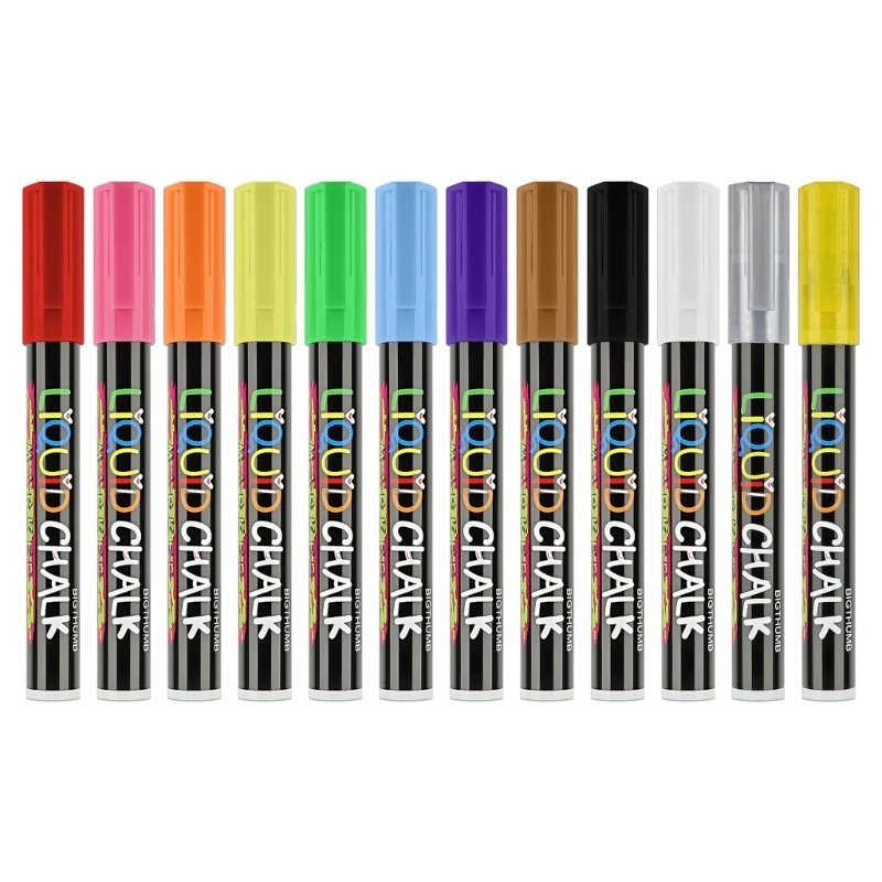 

12 Colors Whiteboard Markers Erasable Colored Markers Colored Chalkboard Pens