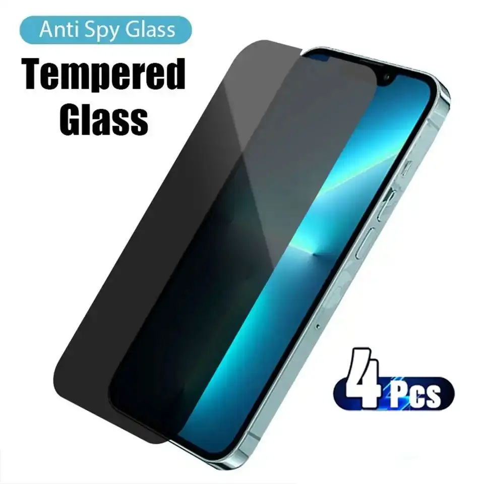 

4 PCS Privacy Screen Protectors for iPhone 14 12 11 Pro Max Anti-Spy Glass for iPhone 12 Mini 14 Plus SE 2020