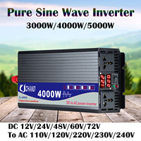 5000W 4000W 3000W Pure Sina Wave Inverter DC 12v/24v To AC 220V 230V Portable Power Bank Converter Solar Inverter For Home Car