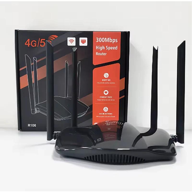 جديد 2023 4G LTE CPE هوت سبوت موزع إنترنت واي فاي كمبيوتر محمول برودباند 3 منافذ مودم 5g Mifi بطاقة Sim مع 4 هوائي شبكة محمولة