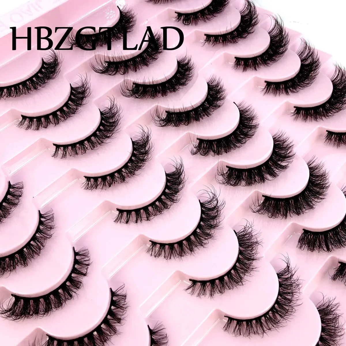 HBZGTLAD New 20 Pairs 3D Mink Lashes Faux Mink Fluffy Lash Soft Full Thick Wispy Eyelash Dramatic False Eyelashes Makeup