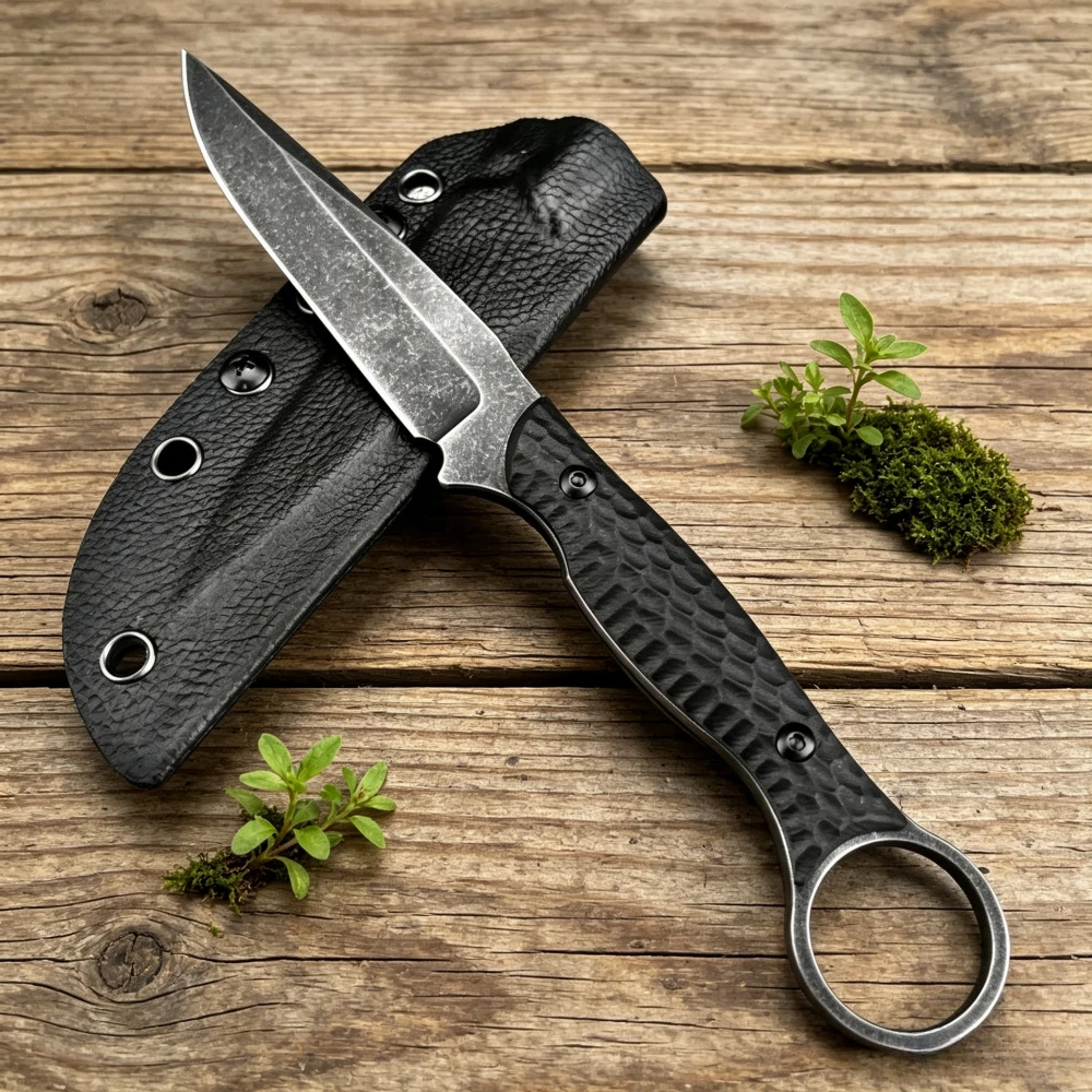 Bushcraft Knife Fixed - 야외 모험용 응급 직선 나이프 (K
