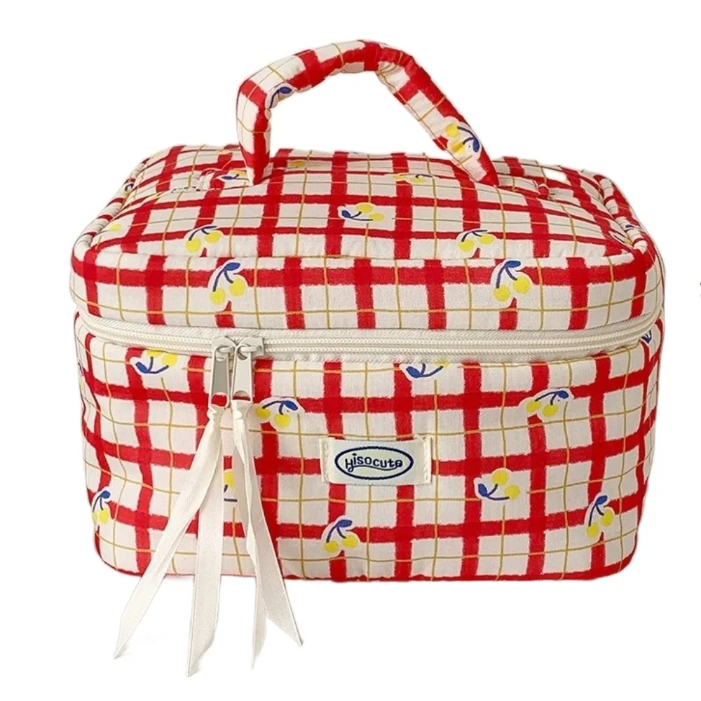

Fashion Cherry Makeup Bag Portable Large Capacity Makeup Storage Bag Girly Heart with Compartments Toiletry Bag Girls