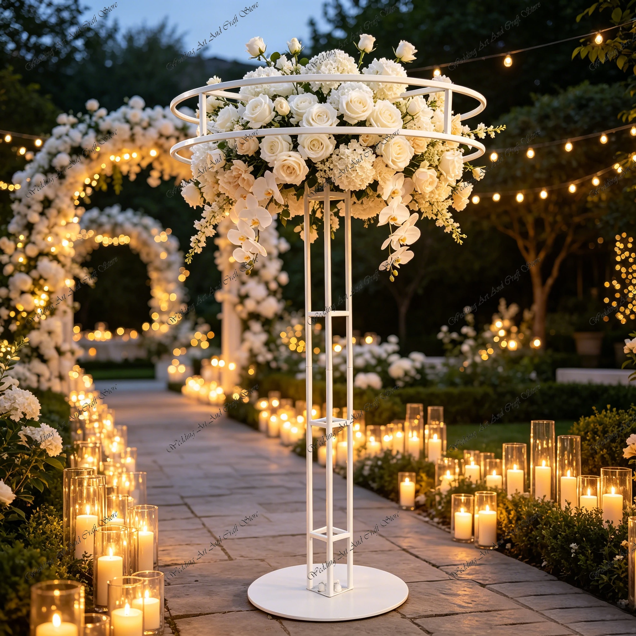 4-10pcs f30 100cm Rectangle Flower Stand Gold Flower Base Metal Vase White Table Centerpiece Backdrops for Wedding Event ivy1184