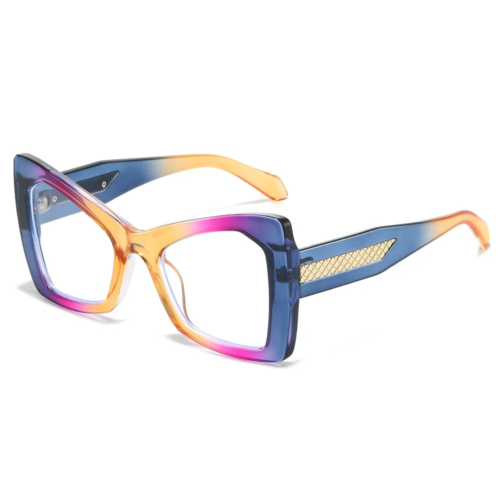 

New Blue Light Protection Cat Eye Women Glasses Two Color Stitching Design Prevent Mobile Computer Radiation Men Casual Glasses