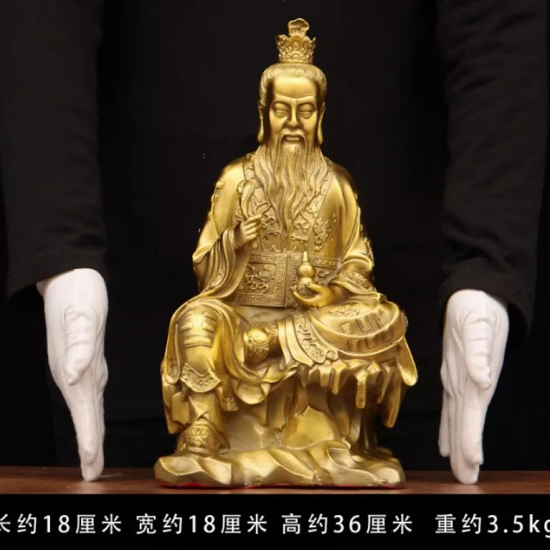 Bronze Taishang A , Laozi Riding A Bull Ornament, Brass Laojun, Moral Heavenly Lord, Living Room Home Decor Cr