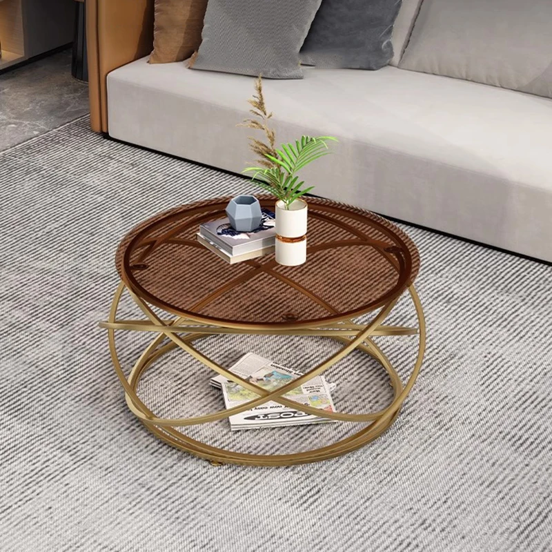 Unique Lamp Coffee Table Luxury Nordic Modern Designer Organizer Side Table Round Standing Mesas Bajas Living Room Furniture