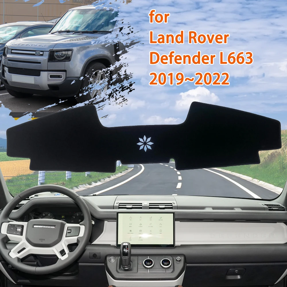 

1x чехол на приборную панель автомобиля для Land Rover Defender 110 L663 2019 ~ 2022 аксессуары для приборного коврика солнцезащитный ковер, избегайте света, солнцезащитные коврики