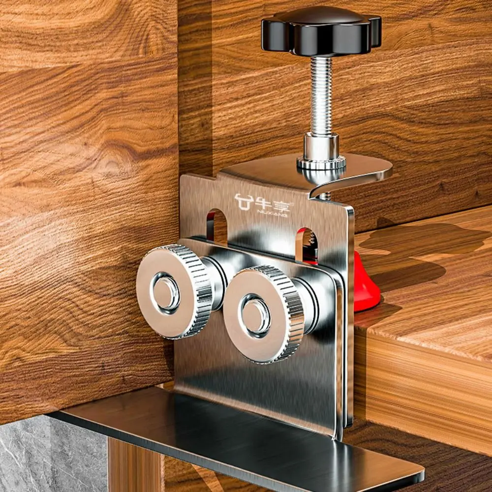 تركيبات قابلة للتعديل، أداة باب الخزانة، أداة تركيب خزانة سريعة دقيقة، فجوات ناعمة من الفولاذ المقاوم للصدأ #2