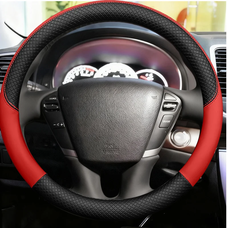 Car Steering Wheel Cover For Nissan Teana Murano Z51 Elgrand Quest 2011 Perforated Microfiber Leather w/ Needles & Threads