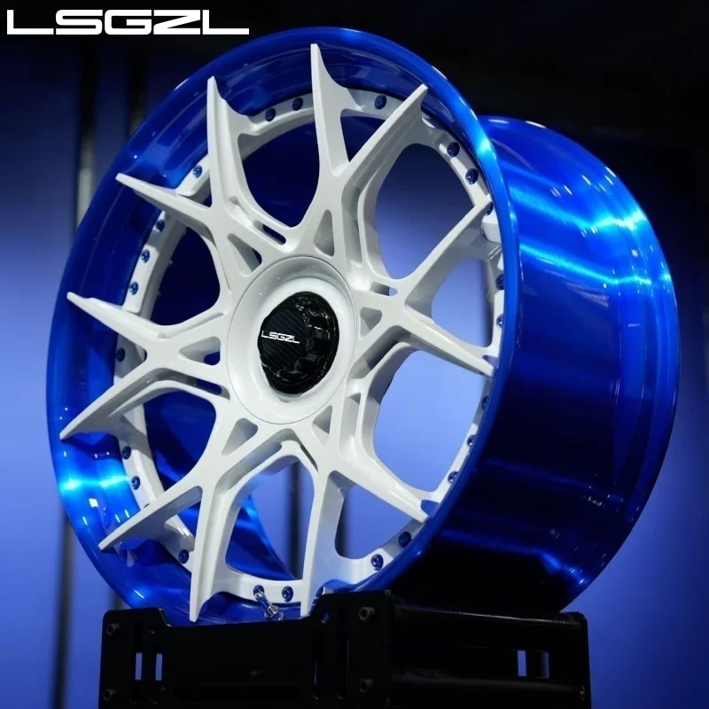 LSGZL High Quality Factory Customize 2-Piece Forged Wheels Lightweight White Painted Passenger Car Wheels