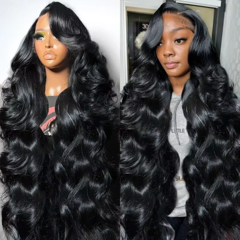 HD Transparent Lace Natural Body Wave 13x4 13x6 Full Frontal 200 Density 360 5x5 Closure Human Hair Pre plucked Wigs 34 36 Inch