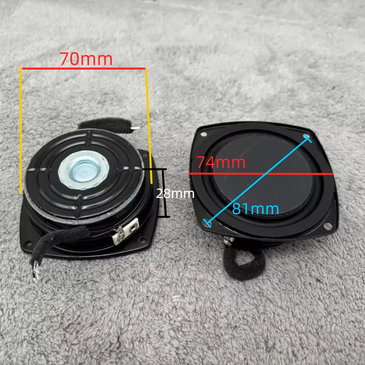 GHXAMP 3 Inch 74mm Ultra-Thin Neodymium Subwoofer Speaker - 20W 6Ohm Bass with Inverted Rubber Surround (7.4cm) 2PCS
