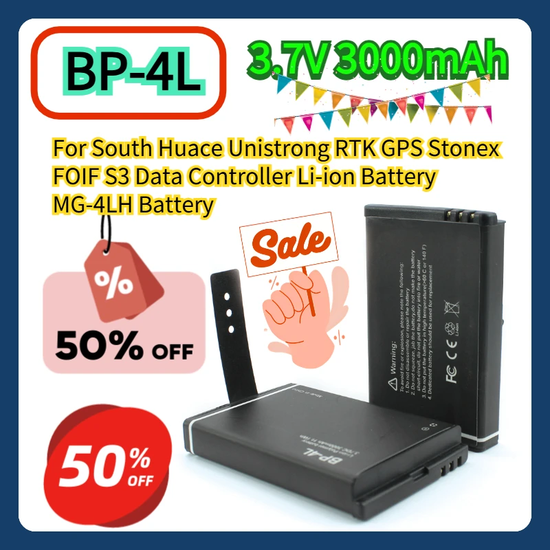 

3.7V 3000mAh BP-4L For South Huace Unistrong RTK GPS Stonex FOIF S3 Data Controller Li-ion Battery MG-4LH Battery