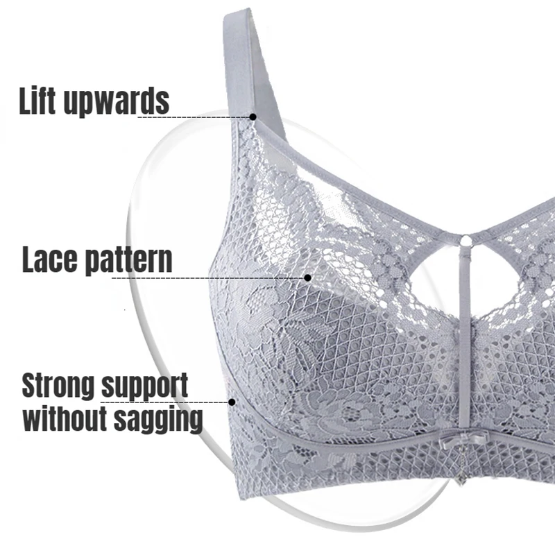 

Ventilation Wire Free Sexy Lace Lingerie Brassiere Underwear 2024 Hollow out Bra Push Up Women Bralette B C D CUP TOP OWD5148