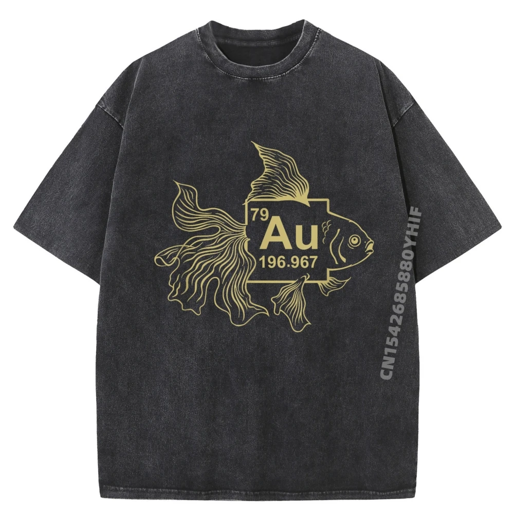 

Goldfish Shirt Gold Fish Shirt Au Chemistry Science Designer T Shirt Men Designer Clothes Men Streetwear Washed Shirt