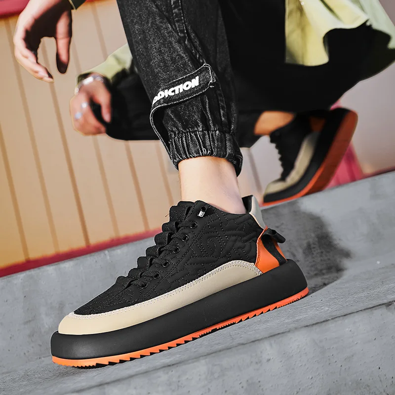 2023Men Vulcanized Sneakers ShoeTennis Sports PU Slip-On Mix Color Good Quality Skateboarding Walking Shoes Casual Shoe For Male