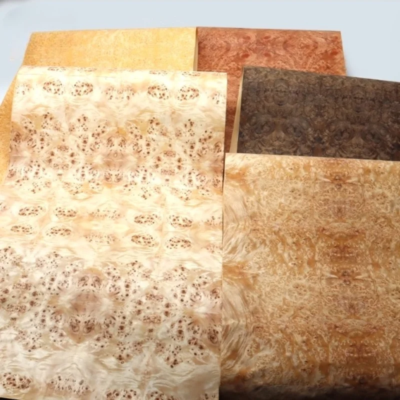 

Natural Poplar Burl Wood Veneer Bookmatch Walnut Burl Veneer Sheets Furniture Cabinet Interior Decor Panels L:250*58cm T:0.3mm