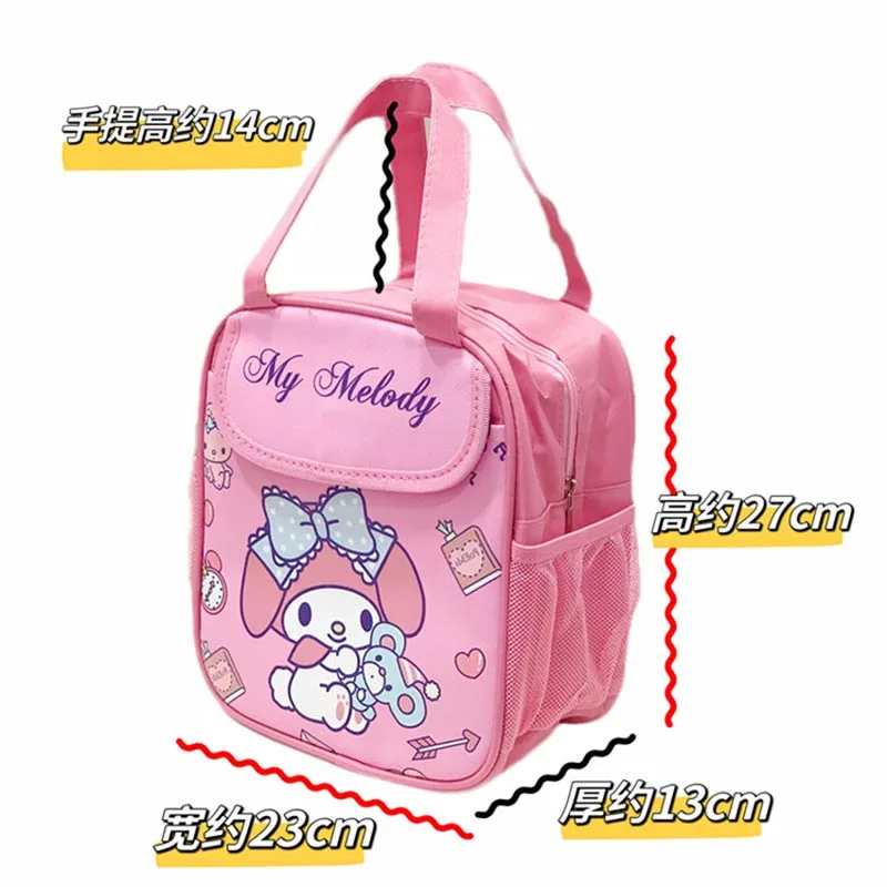 4pcs/lot Sanrio Kuromi Melody Portable Pencil Case Cute Cinnamoroll Kitty Stationery Pouch Lunch Box Bag Office School Supplies