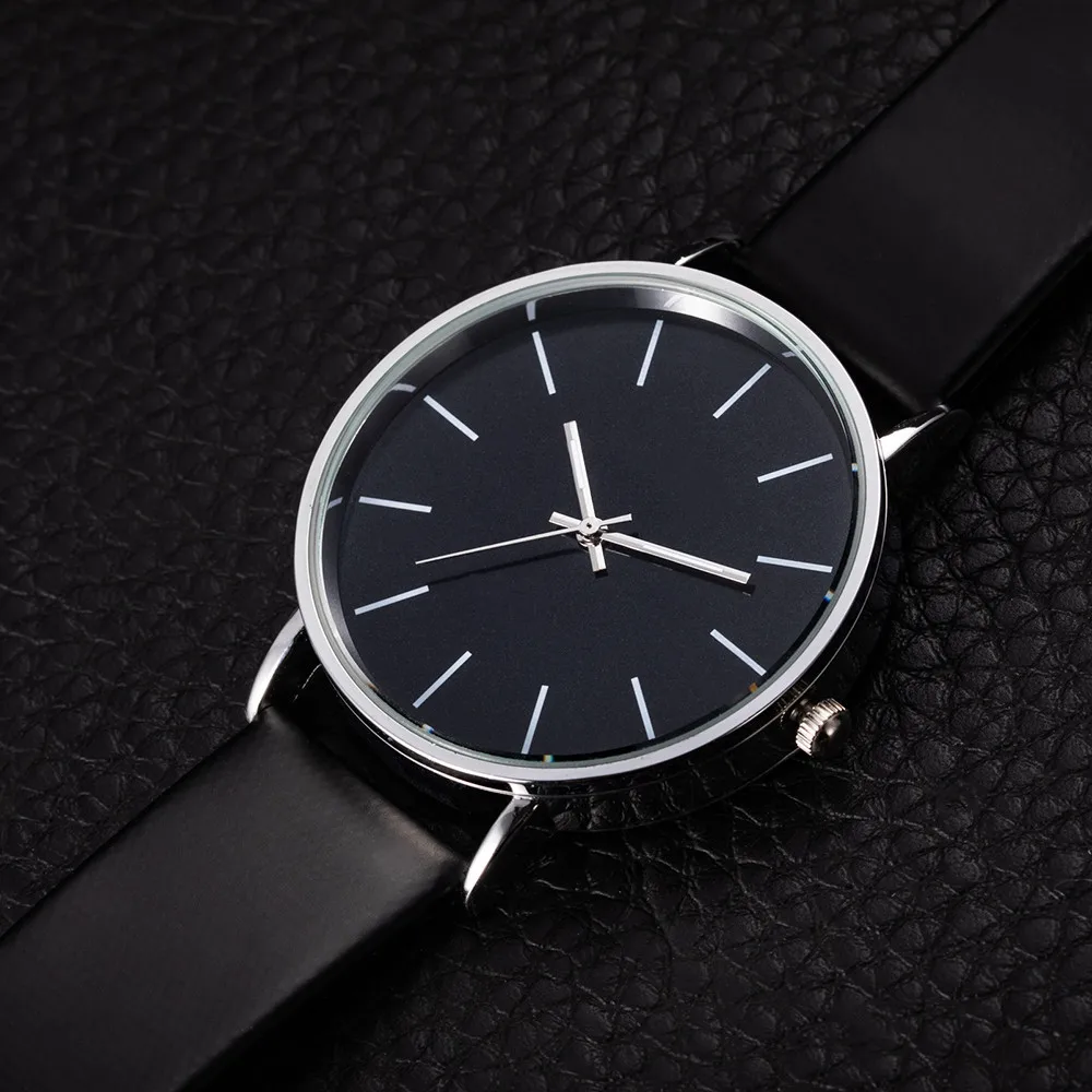 Minimalism Men\'s Watches Leather Bussiness Quartz Watch Simplicity Clock for Men Fashion Luxury Wrist Watches