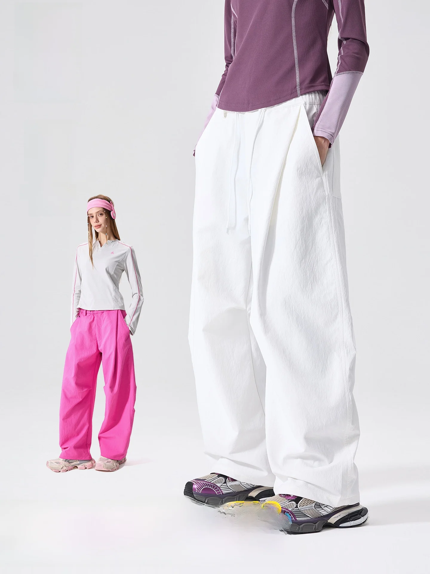 

Lazy Day Trend Women's Soft Outdoor Loose Casual Pants Spring Hiking Bent Knife Pants Waterproof Polyester Fiber High W...