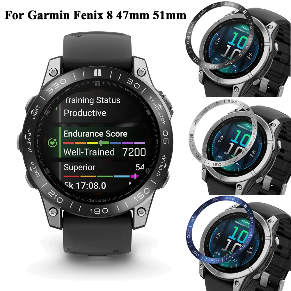 New Bezel Ring Styling Case For Garmin Fenix 8 47 51mm Smartwatch Metal Frame Adhesive Protective Cover Fenix 8 47mm Accessories
