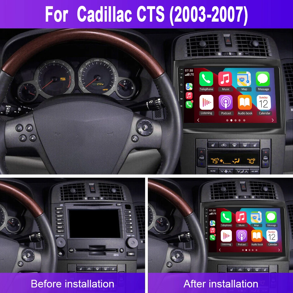 Android 13 Android auto/2 + 32G 10 "Radio estéreo para coche apto para cabeza de juego de coche GPS WIFI reproductor de navegación para Cadillac CTS 2003 - 2007