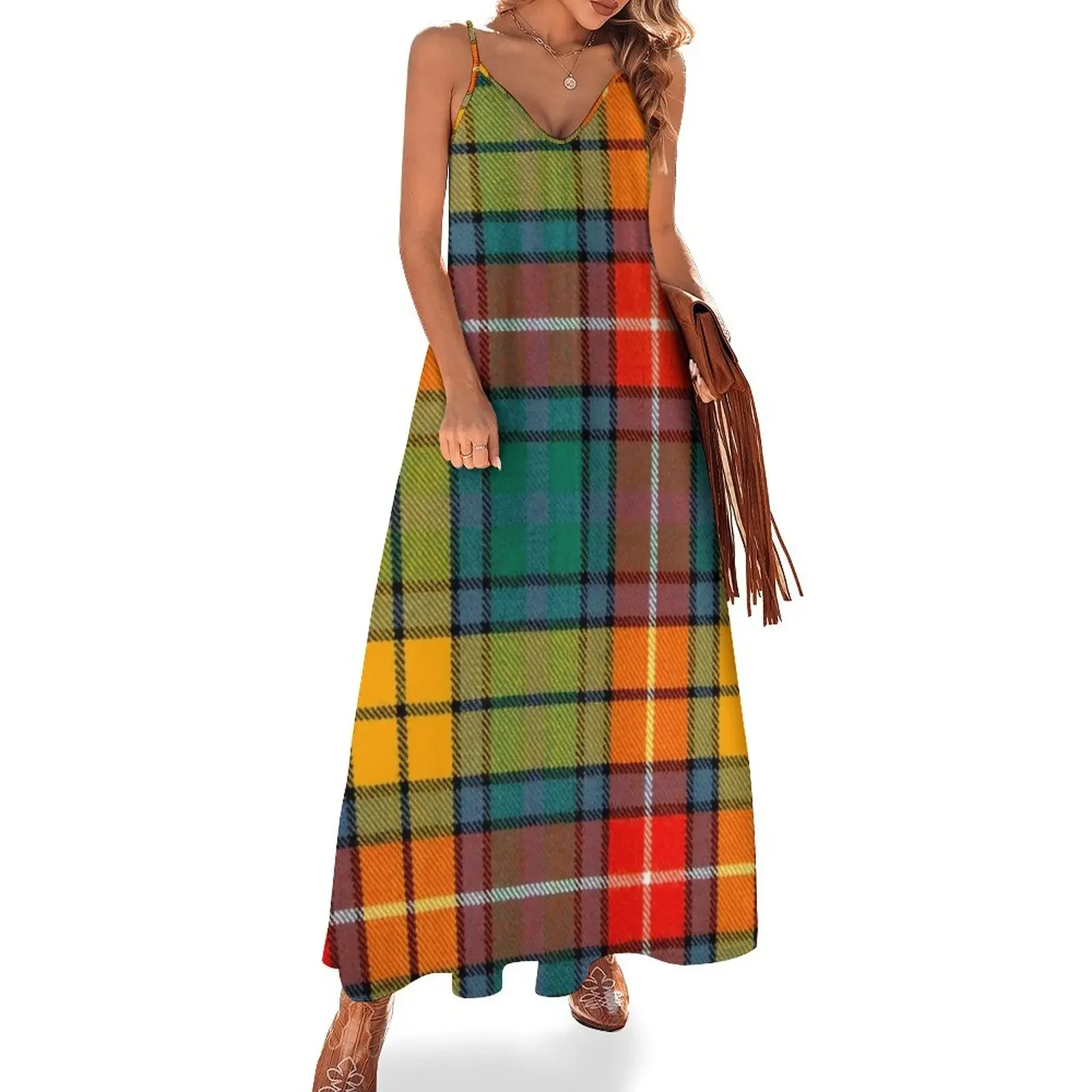 BUCHANAN ANCIENT LIGHT WEIGHT TARTAN Sleeveless Dress prom dresses 2025 elegant party dresses for women 2025