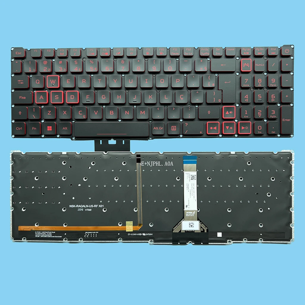 Imagem -04 - Teclado Retroiluminado Rgb Brasileiro para Acer Nitro An51557 An515-57 An515-57 An51741 An517-53 An517-54 Nki15170x5