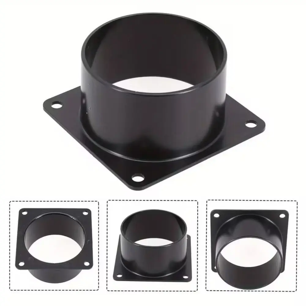75/100/120/150mm Flange Connector ABS Black Square Bottom Flange Straight Flange Pipe Fitting Air Inlet And Outlet Flange