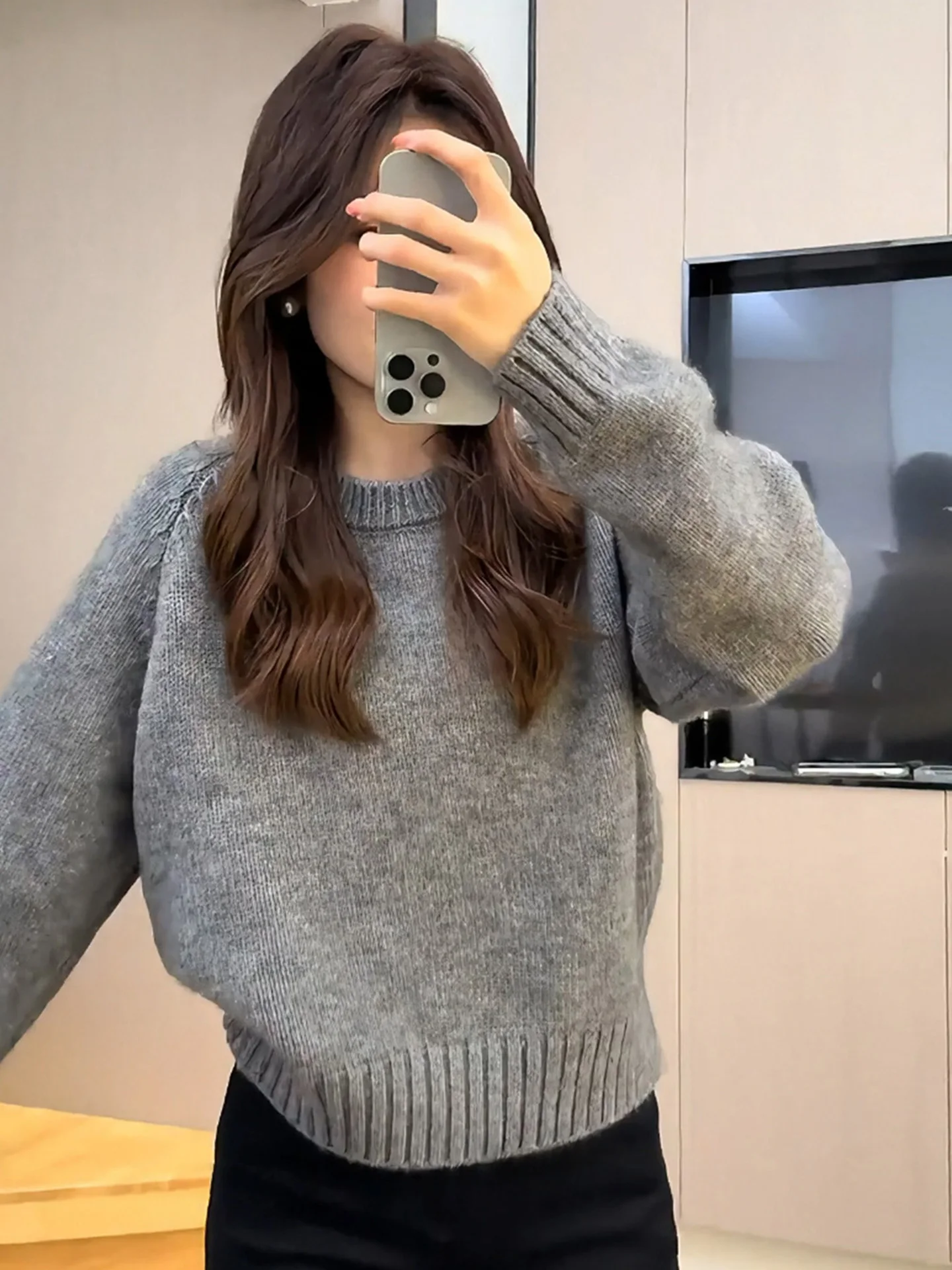 Cisas الأحمر ort محبوك سترة Aosphere الشعور شتاء جديد وصول المرأة الأعلى الحلو Sle فضفاضة تناسب طويلة Sve #3