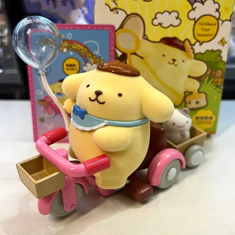 MINISO Sanrio Pompompurin Infanzia Serie Four Seasons Blind Box Kawaii Pesca Pupazzo di neve Modello Giocattolo per bambini Regalo di compleanno