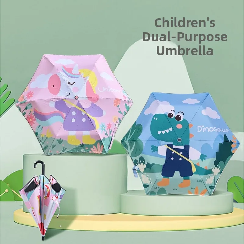 

Автоматический детский зонт KK Tree School Special для девочек и мальчиков, складной зонт от дождя для детского сада, с мультяшными элементами