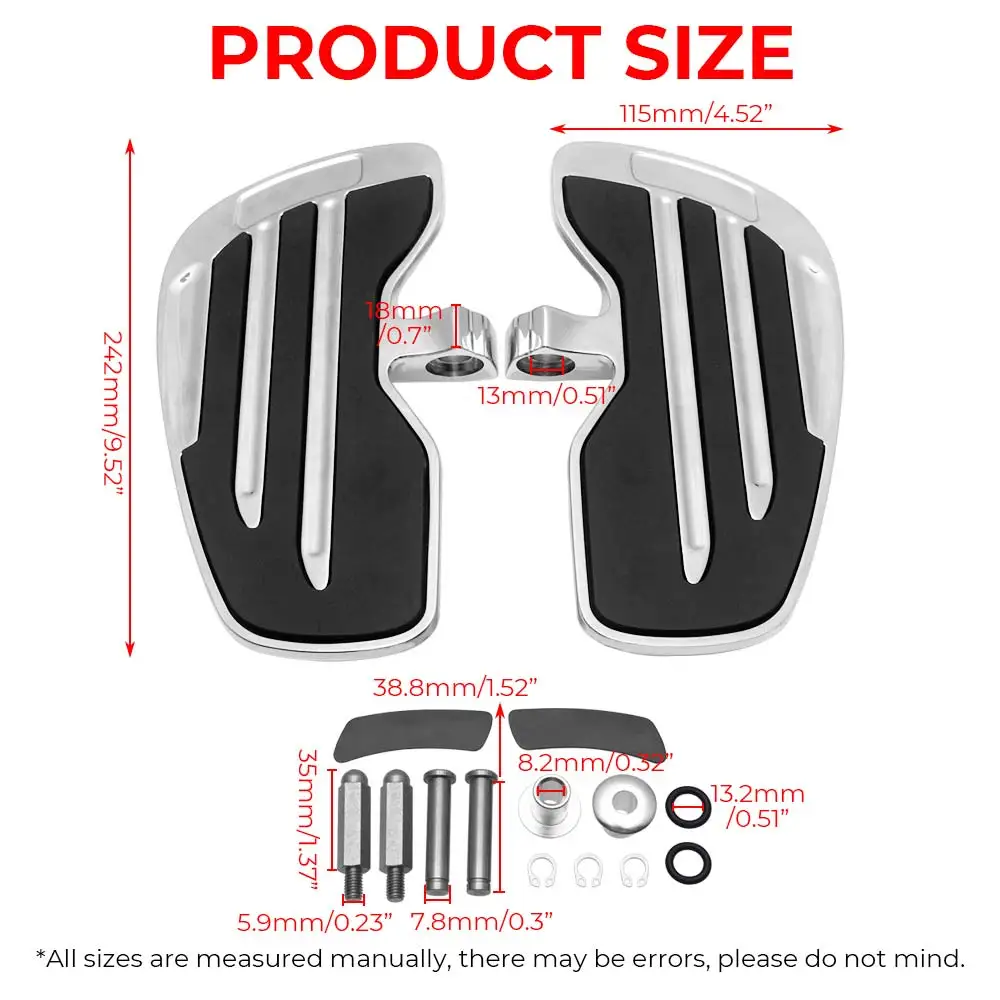 1Pair Front Driver Footrest Motorcycle Footrest Floorboard Compatible With Indian Scout 2015-2026 High Quality Footrest Chrome