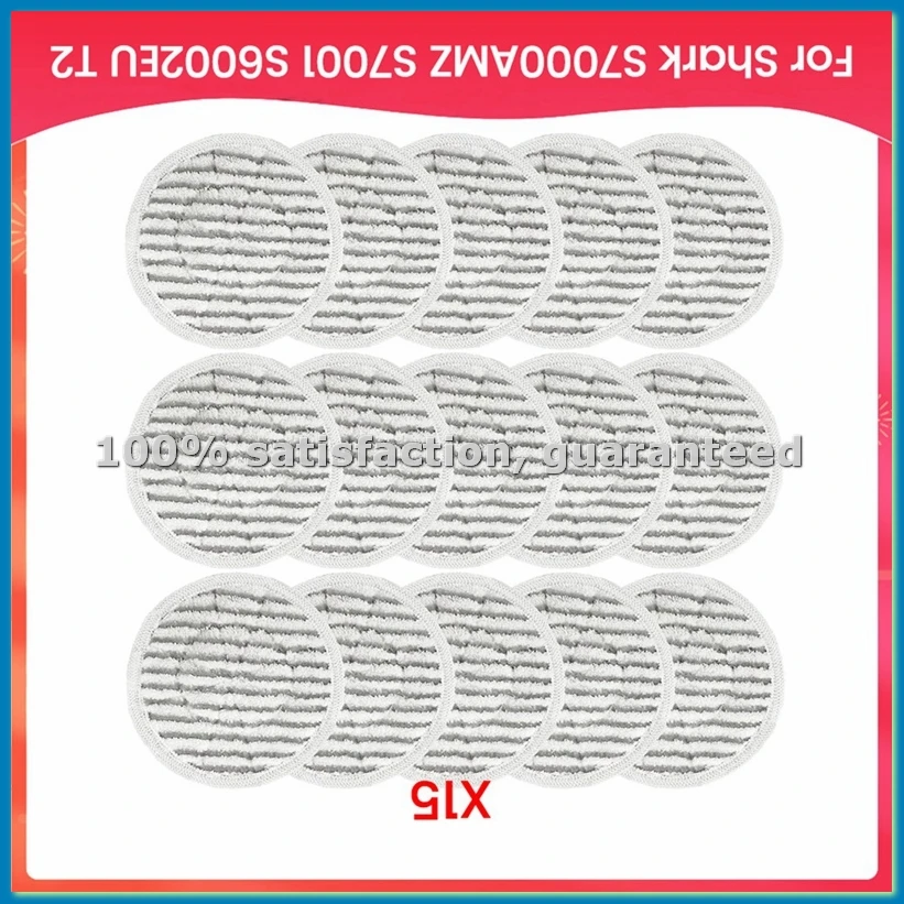 

15PCS Mop Cloth Kit for S7000AMZ S7001 S6002EU T2 Electric Steam Mop Cloth Accessories Replacement Parts-A69M