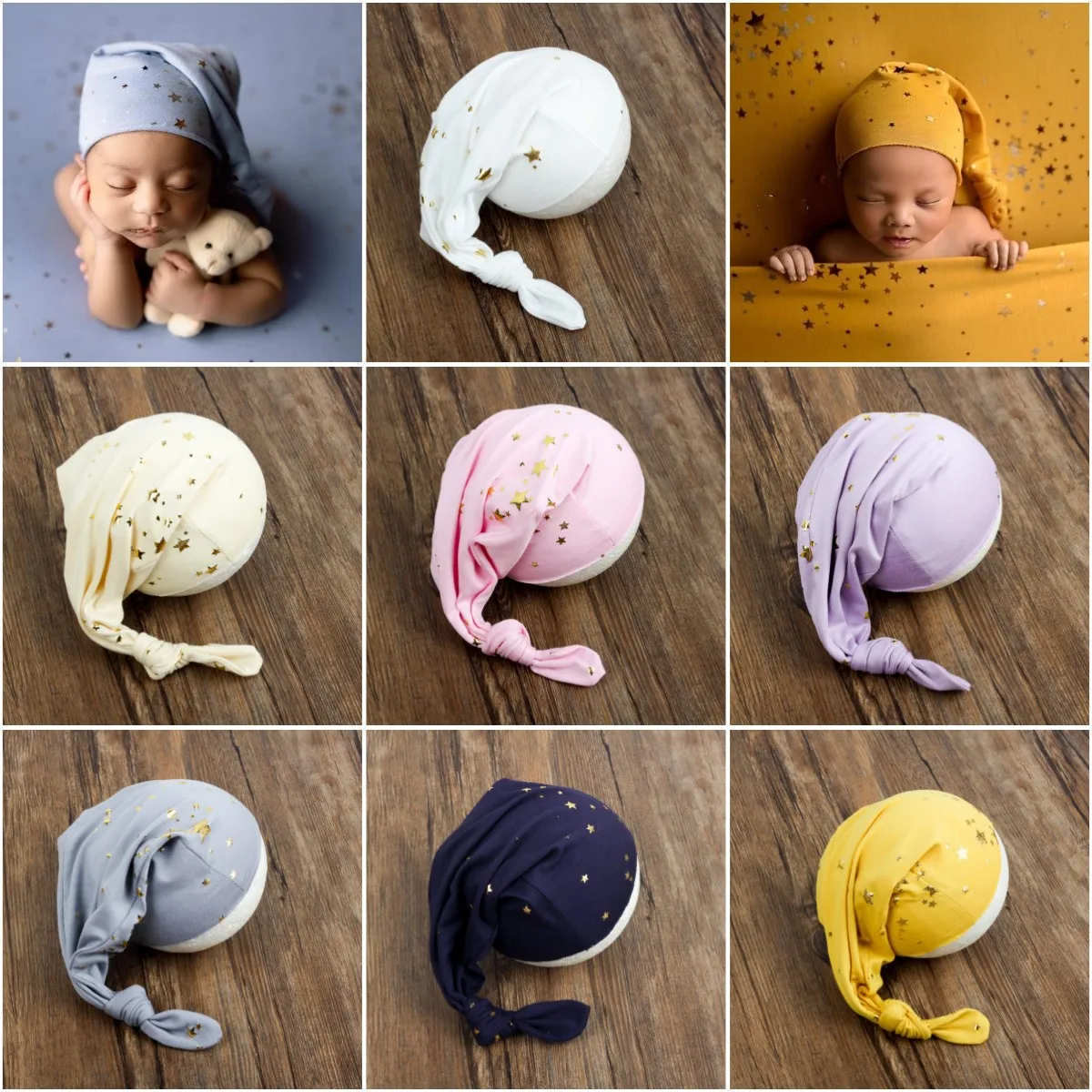 New Children's Photography Props Wrap Blanket Newborn Baby Pointy Hat Milestone Blanket