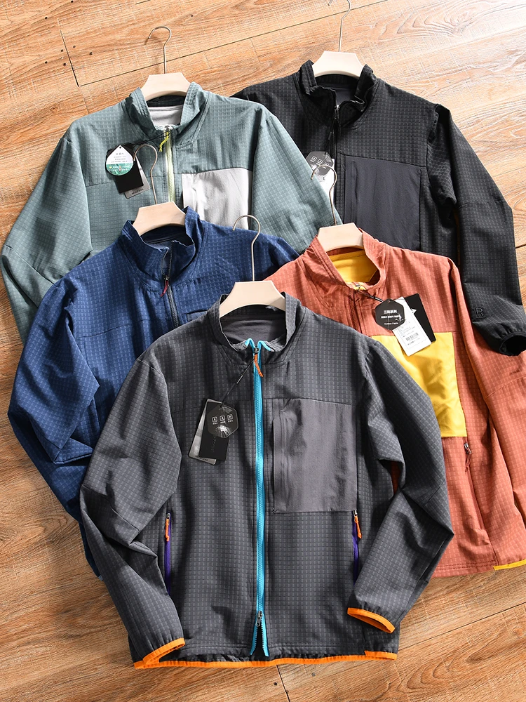 سترة رياضية خفيفة الوزن ثلاثية الأبعاد مصنوعة من الصوف المخطط للرجال، مناسبة للخارج في فصل الربيع، تصميم عصري بقصة قياسية وأس...