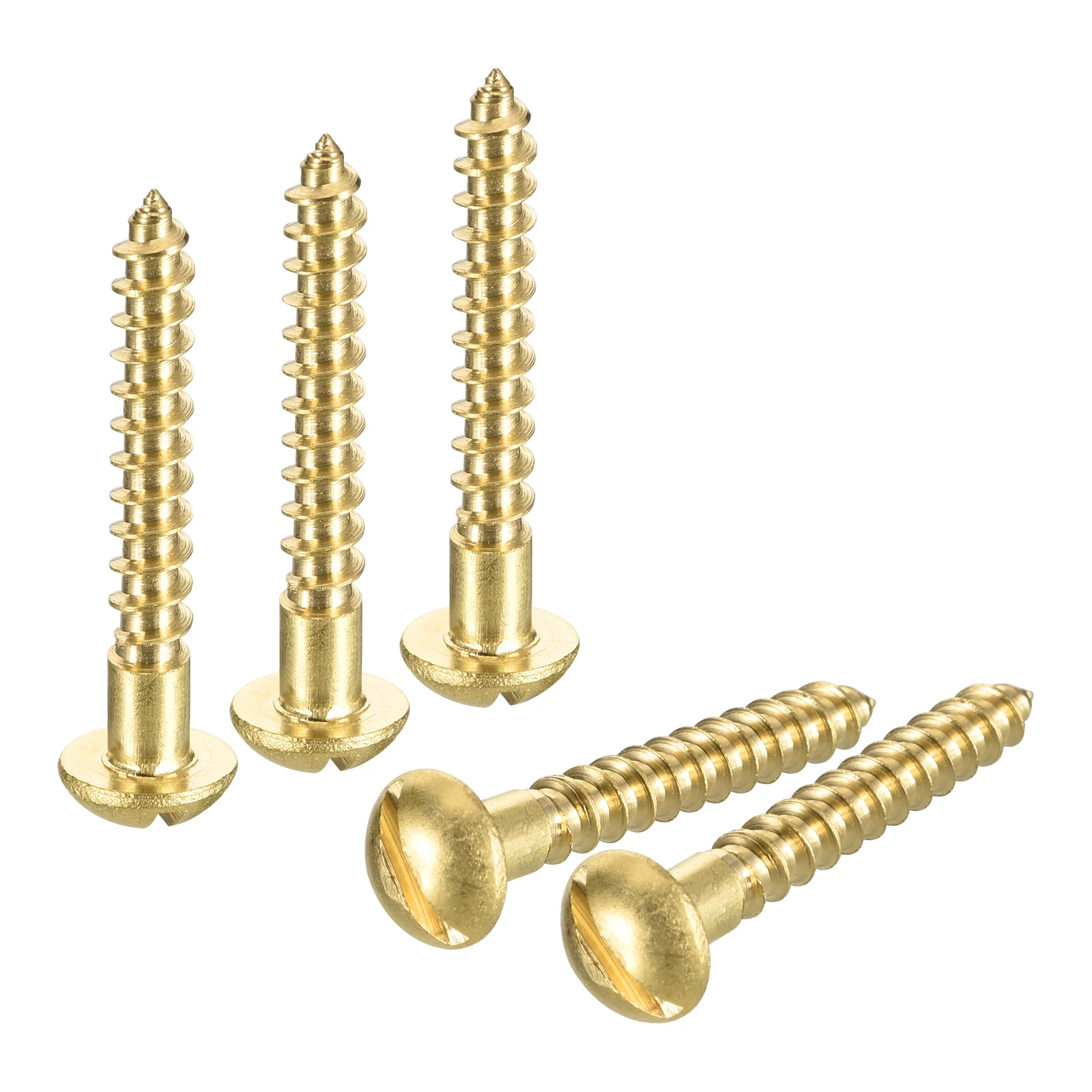 20/40pcs Wood Screws M4 12/16/20/25/30/35/40mm Slotted Round Head Brass Self-Tapping Screw Woodworking