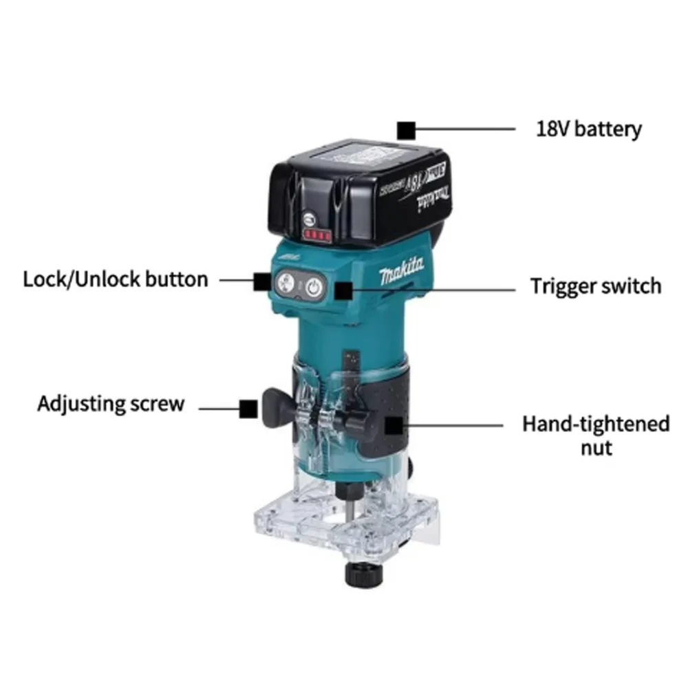 ⚡18V multi-function electric woodworking milling and edge trimming machine，NEW Makita DRT52 wireless woodworking edge trimmer