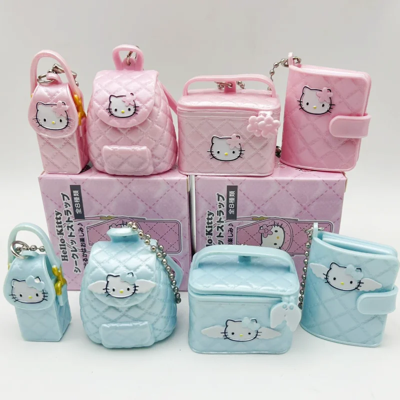 

Sanrio Hello Kitty Bag Pendant Twisted Egg Blind Box Trendy Play Ornament Periphery Pink Blue Bag Model Toys Girls Birthday Gift