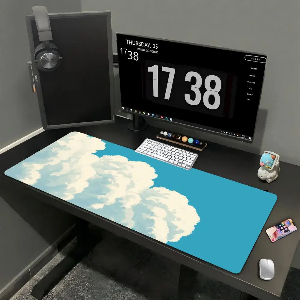 

Cute Cloud Gaming Mouse Pad Rubber Non-Slip HD Large Desk Mat Gamer Table Keyboard Cushion Carpet xxl Laptop Computer Rug 40X90