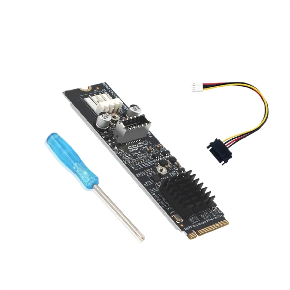 DT652 Newest PH6603 M.2 MKEY PCIe to Front USB 3.2 20Gb M.2 NVME to TYPE-E Expansion Card Hub Riser for PC