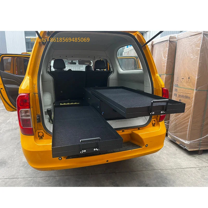 Factory Customized Aluminum SUV Pickup Truck Bed Storage Drawe System Double Drawe With Sliding Cargo Tray