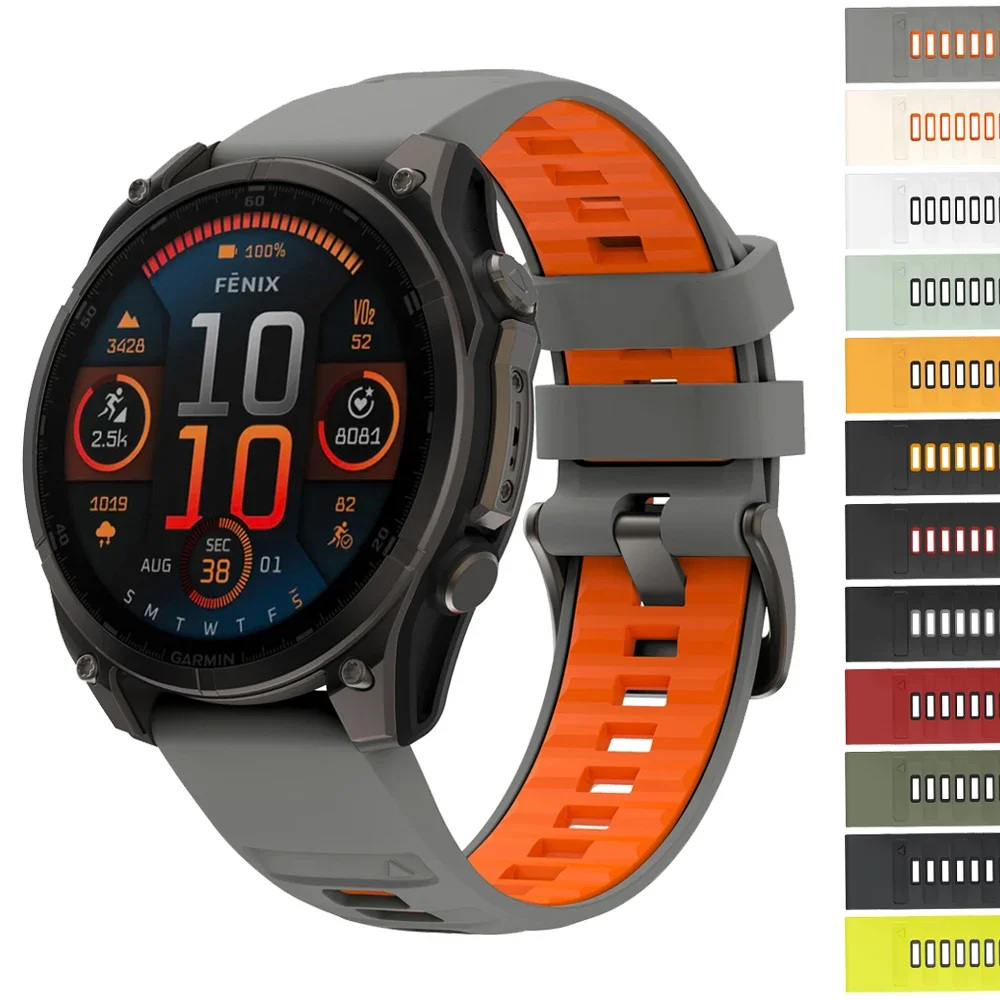 Quick Release Band Voor Garmin Fenix E 8 7X7 Pro AMOLED Solar 6 6X Sapphire 5X 5Plus 3HR Siliconen Horlogeband 22mm 26mm Armband