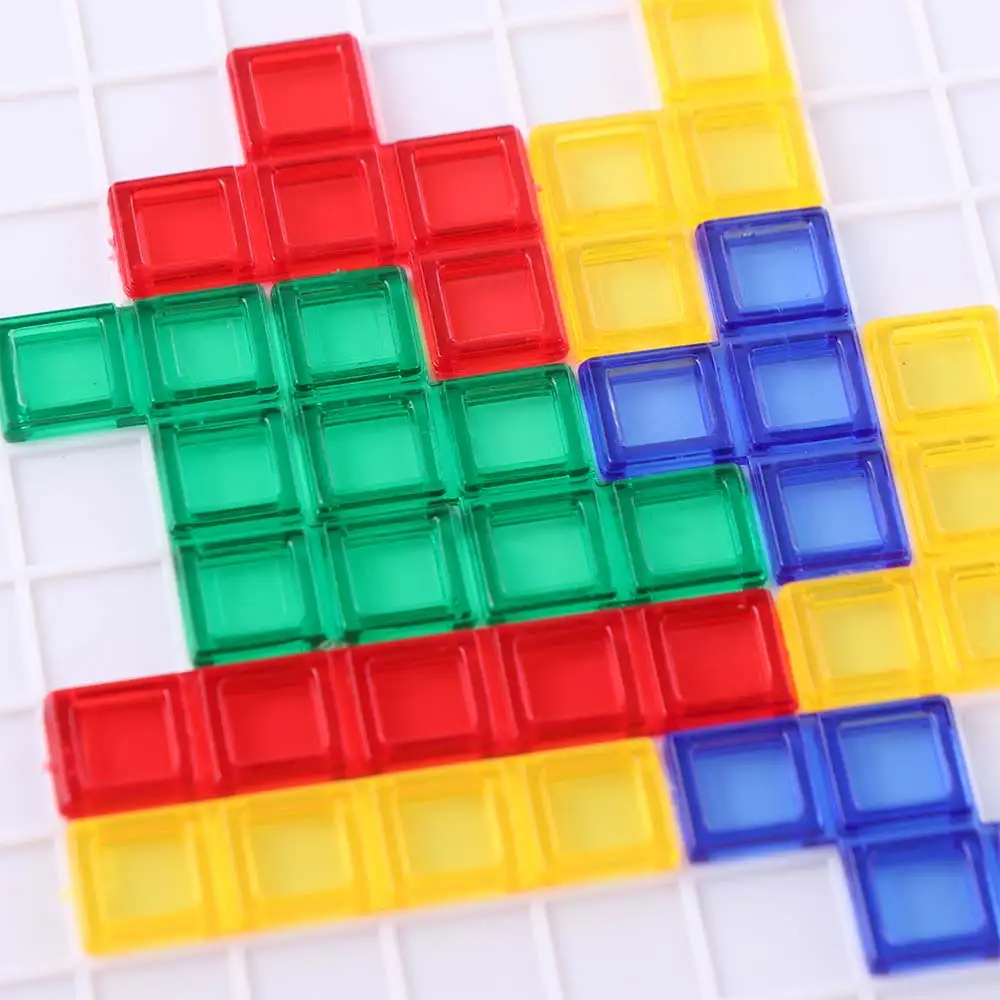 Juego de mesa Blokus de plástico, educación temprana Montessori, juego de cuadrados de colores, rompecabezas de aprendizaje multiusos, tablero de estrategia para niños