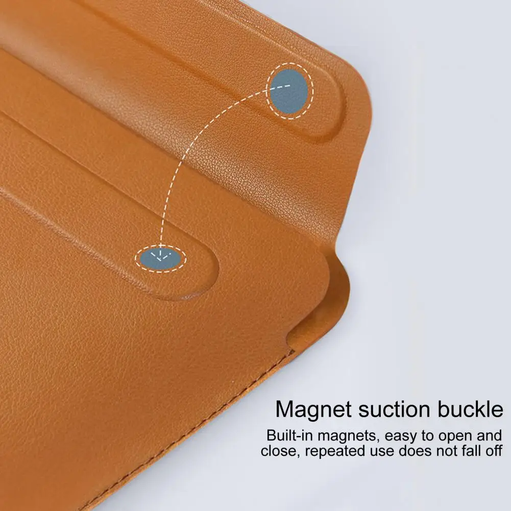 Faux Leather Convenient Dustproof Notebook Protective Cover Fine Sewing Laptop Cover Solid Color